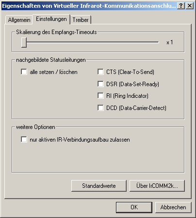 Eigenschaften von IrCOMM2k